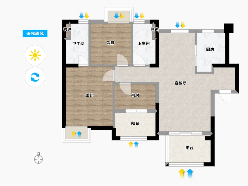 福建省-厦门市-翔安金茂悦2,689m²-71.20-户型库-采光通风