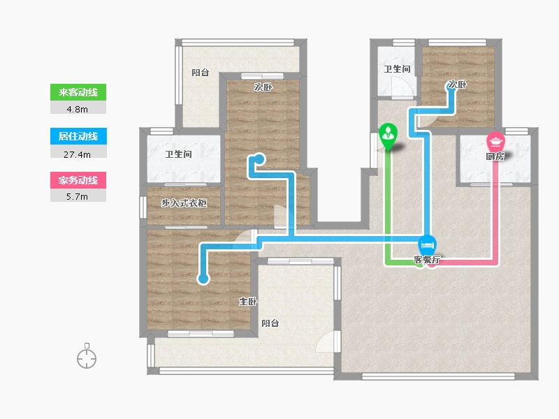 福建省-厦门市-中南九锦台　145m²-116.00-户型库-动静线