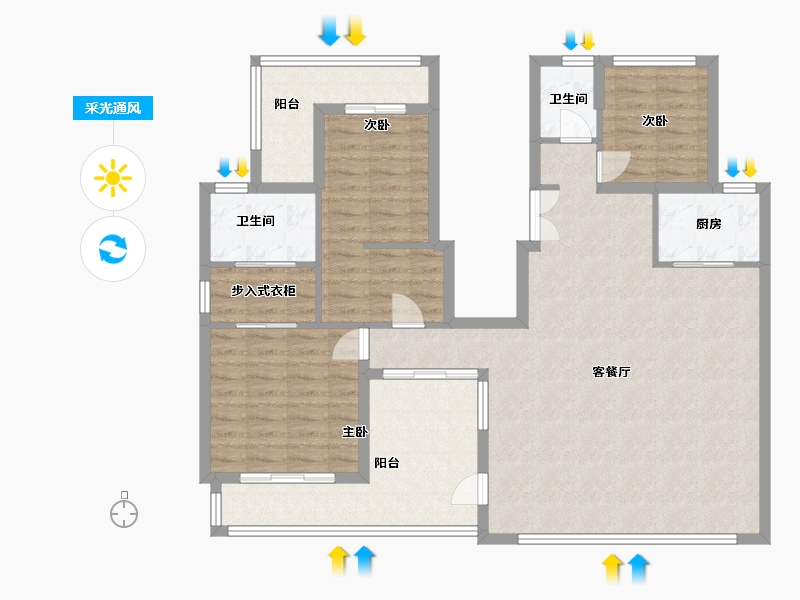 福建省-厦门市-中南九锦台　145m²-116.00-户型库-采光通风