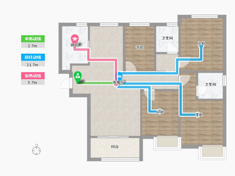 福建省-厦门市-保利天汇　113m²-90.40-户型库-动静线