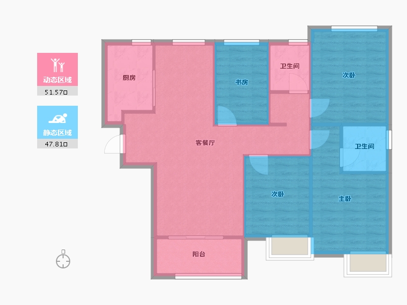 福建省-厦门市-保利天汇　113m²-90.40-户型库-动静分区