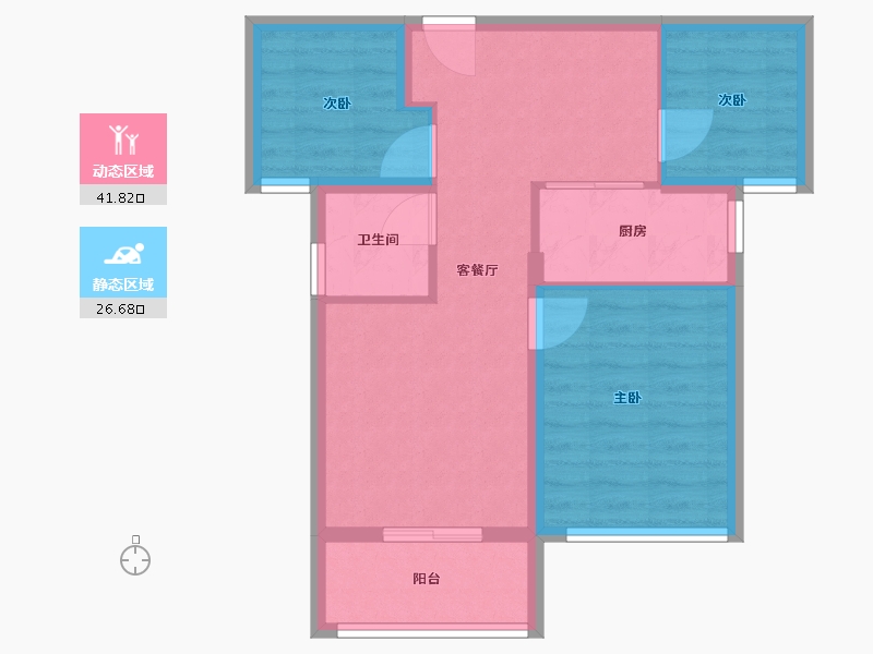 福建省-厦门市-保利天汇　76m²-60.80-户型库-动静分区