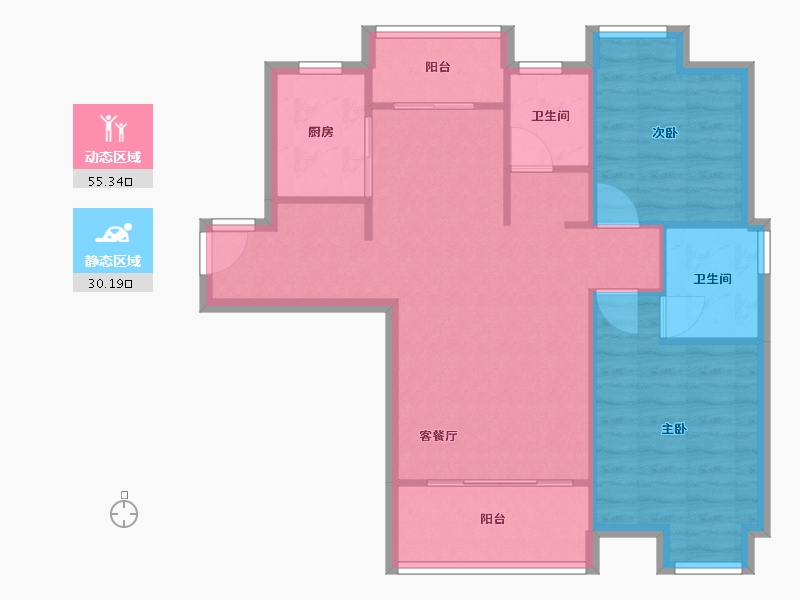 福建省-厦门市-保利壹海里2号楼97m²-77.60-户型库-动静分区