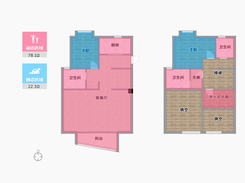 福建省-厦门市-保利壹海里2号楼124m²-125.14-户型库-动静分区