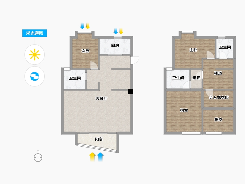 福建省-厦门市-保利壹海里2号楼124m²-125.14-户型库-采光通风