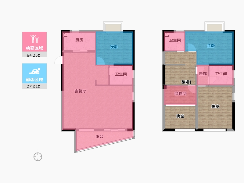 福建省-厦门市-保利壹海里2号楼133m²-137.69-户型库-动静分区