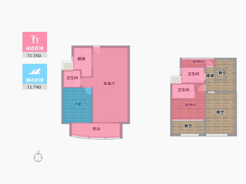 福建省-厦门市-保利壹海里2号楼106m²-117.25-户型库-动静分区