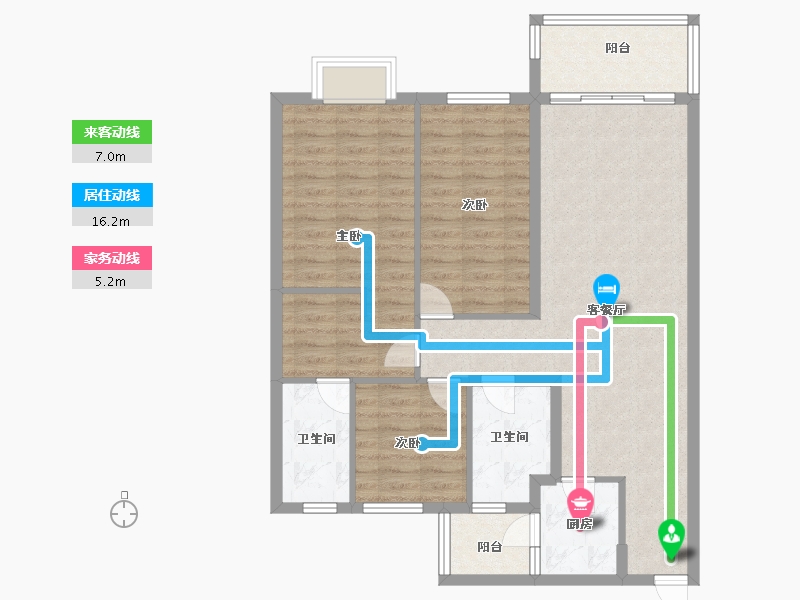 福建省-厦门市-古龙山语听溪120m²-96.00-户型库-动静线