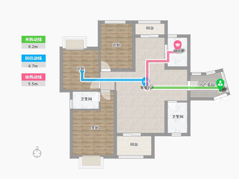 福建省-厦门市-古龙山语听溪51号楼117m²-93.60-户型库-动静线