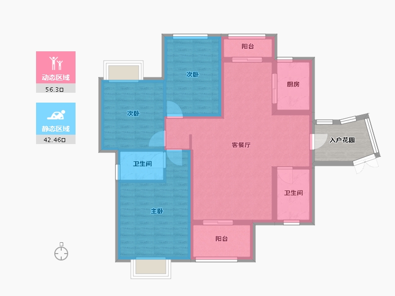 福建省-厦门市-古龙山语听溪51号楼117m²-93.60-户型库-动静分区