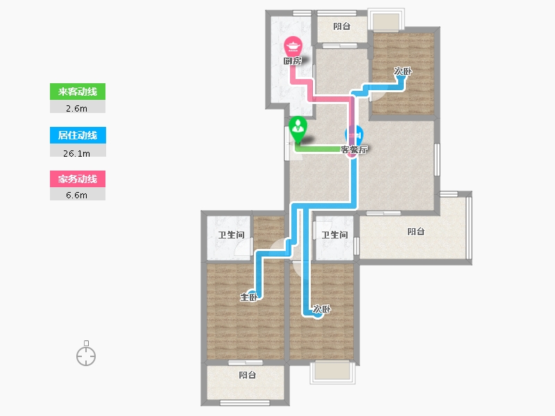 福建省-厦门市-古龙山语听溪51号楼140m²-112.00-户型库-动静线