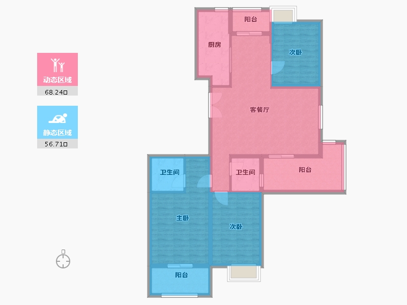 福建省-厦门市-古龙山语听溪51号楼140m²-112.00-户型库-动静分区