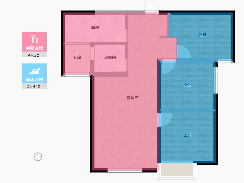 新疆维吾尔自治区-乌鲁木齐市-万科-65.47-户型库-动静分区