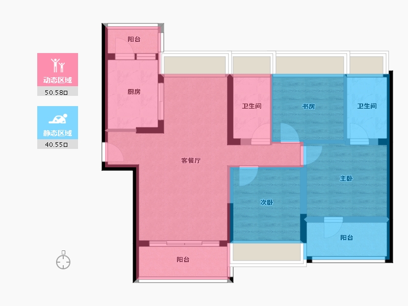 广东省-深圳市-京基御景半山花园-80.51-户型库-动静分区