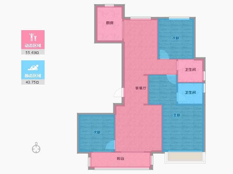 天津-天津市-融创御河宸院融创御河宸院5号楼,融创御河宸院11号楼,融创御河宸院12号楼,13号楼建-90.17-户型库-动静分区