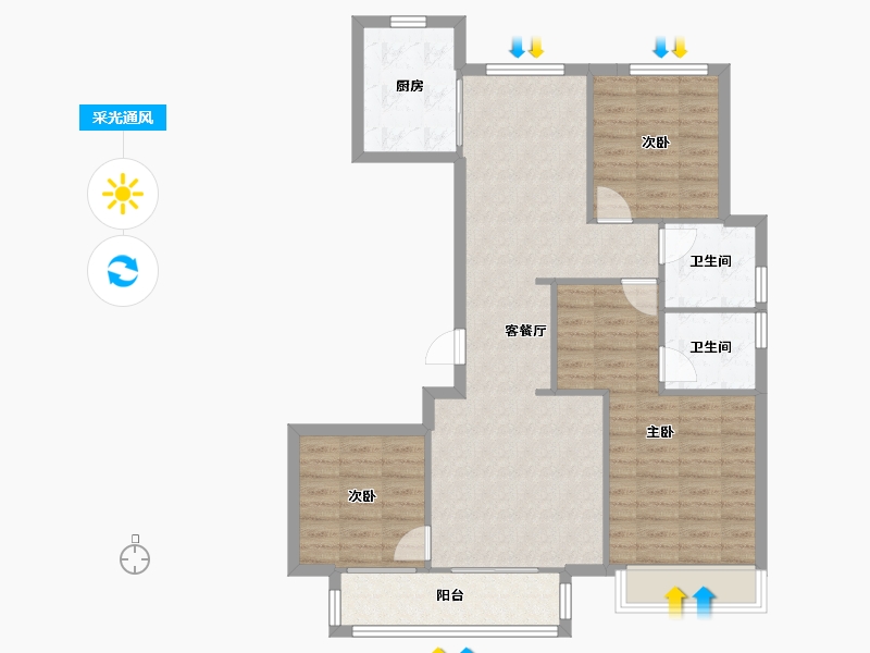 天津-天津市-融创御河宸院融创御河宸院5号楼,融创御河宸院11号楼,融创御河宸院12号楼,13号楼建-90.17-户型库-采光通风