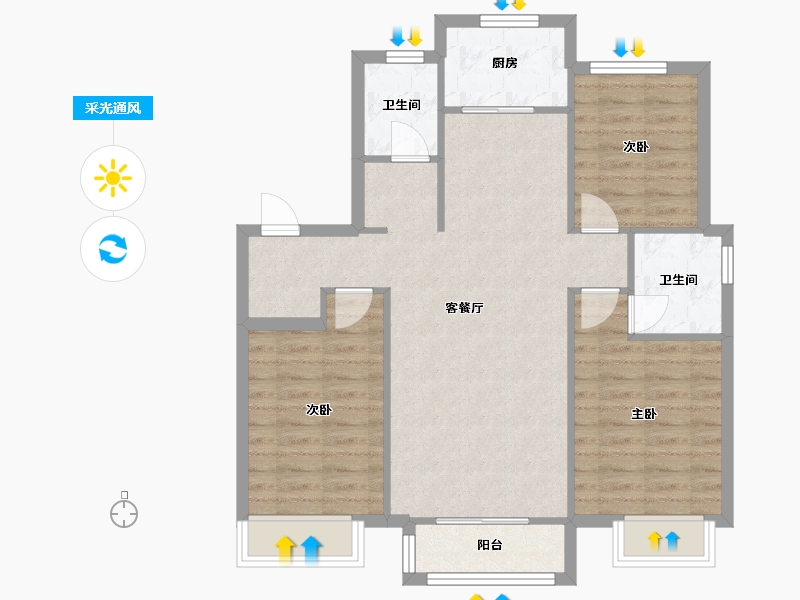 天津-天津市-融创御河宸院7号楼,融创御河宸院8号楼,融创御河宸院3号楼,融创御河宸院4号楼建面11-83.89-户型库-采光通风