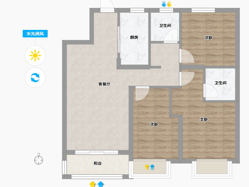 天津-天津市-融创御河宸院融创御河宸院6号楼,融创御河宸院16号楼,融创御河宸院17号楼,建面10-74.38-户型库-采光通风