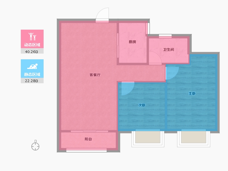 天津-天津市-星河传奇,星河传奇18号楼,50号楼,建面86m²-56.76-户型库-动静分区