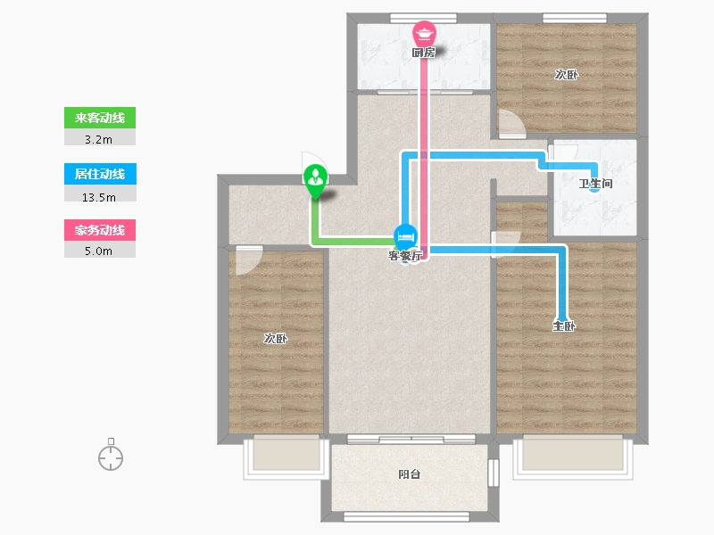 天津-天津市-碧桂园渠阳府1栋,12栋,20号楼,21号楼,2栋建面110m²-88.00-户型库-动静线