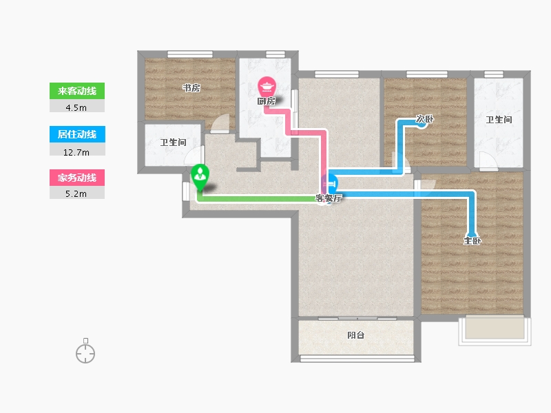 天津-天津市-合生京津新城22号楼,29号楼建面115m²-92.00-户型库-动静线