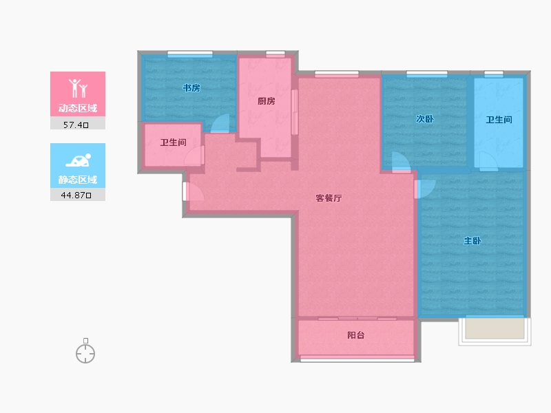 天津-天津市-合生京津新城22号楼,29号楼建面115m²-92.00-户型库-动静分区