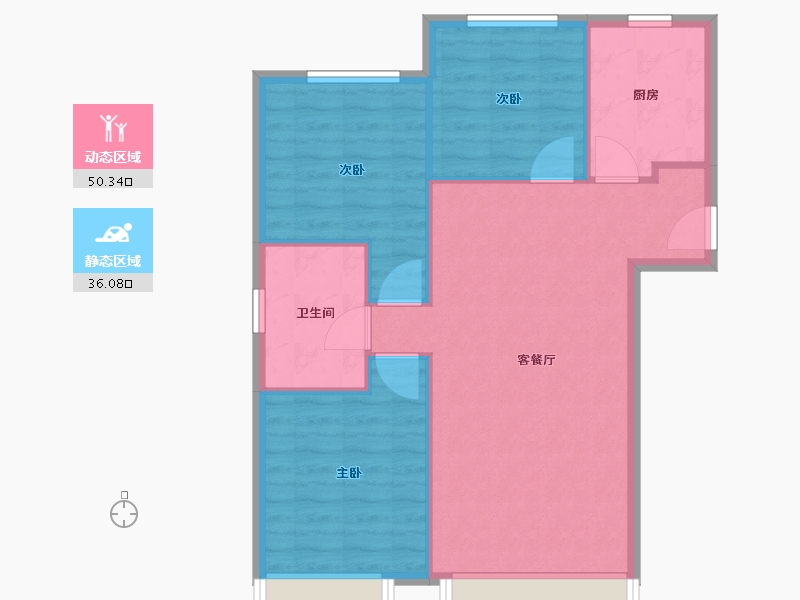 天津-天津市-合生京津新城上京润园10号楼,上京润园15号楼,上京润园20号楼,21号楼建面99m²-79.20-户型库-动静分区