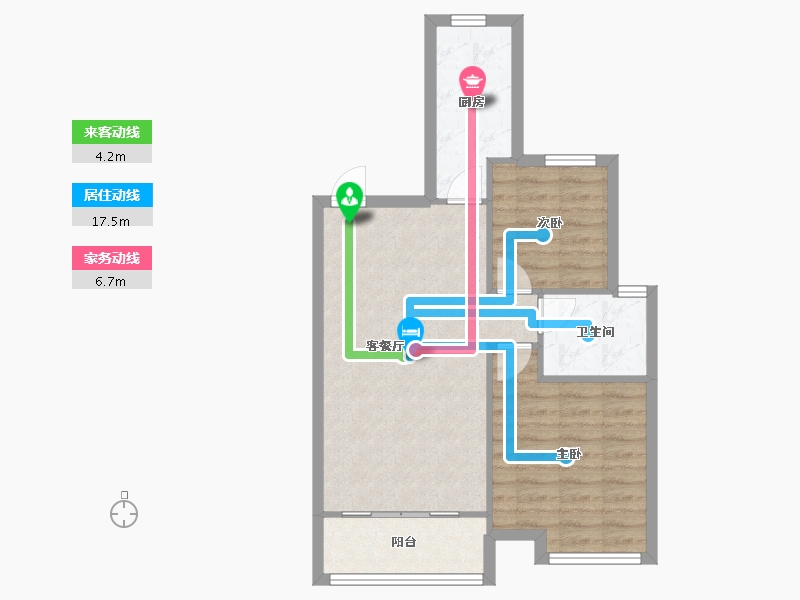 天津-天津市-恒大花溪小镇22号楼,建面94m²-63.65-户型库-动静线