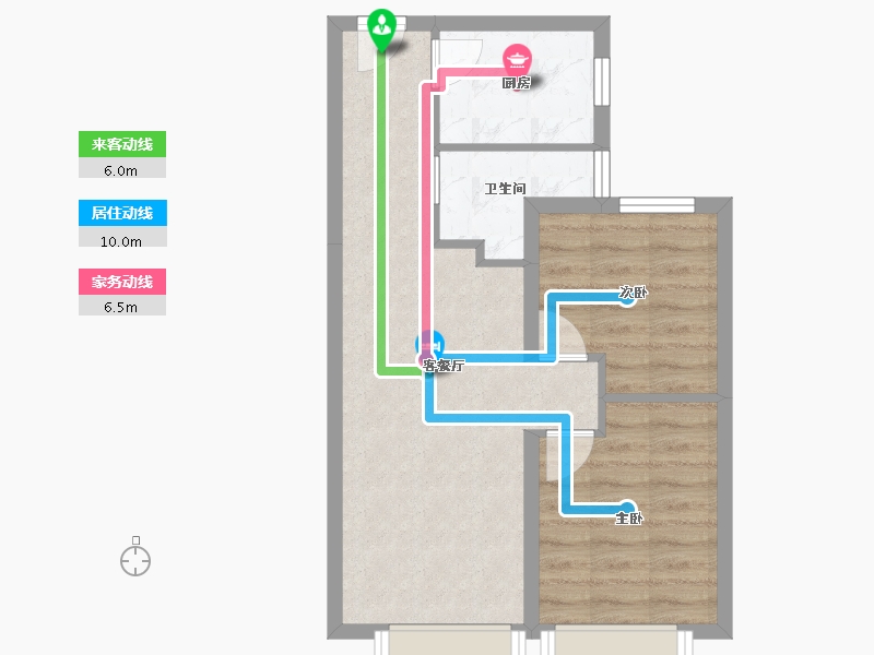 天津-天津市-实地海棠雅著圣景豪庭18号楼,建面76m²-51.89-户型库-动静线