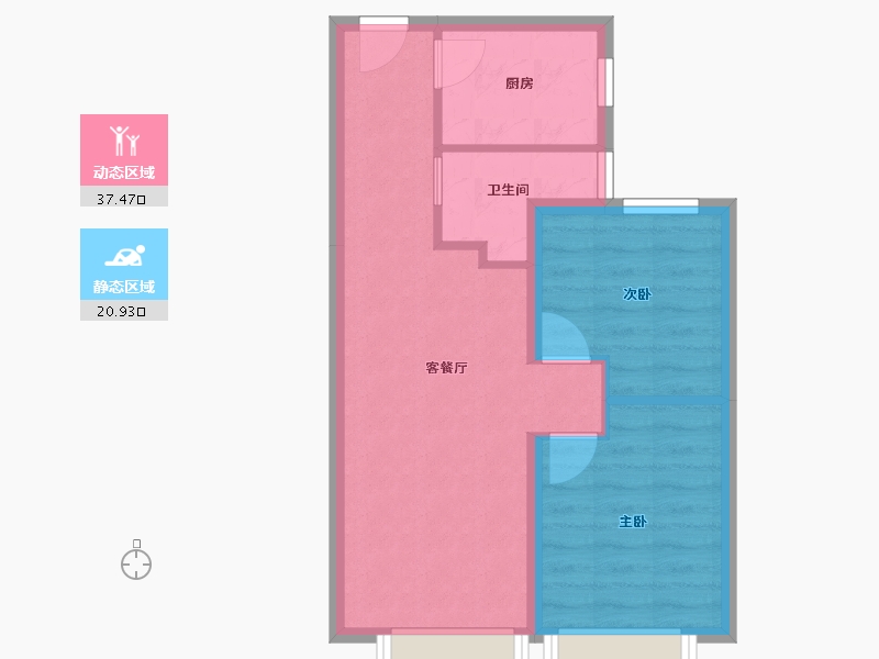 天津-天津市-实地海棠雅著圣景豪庭18号楼,建面76m²-51.89-户型库-动静分区