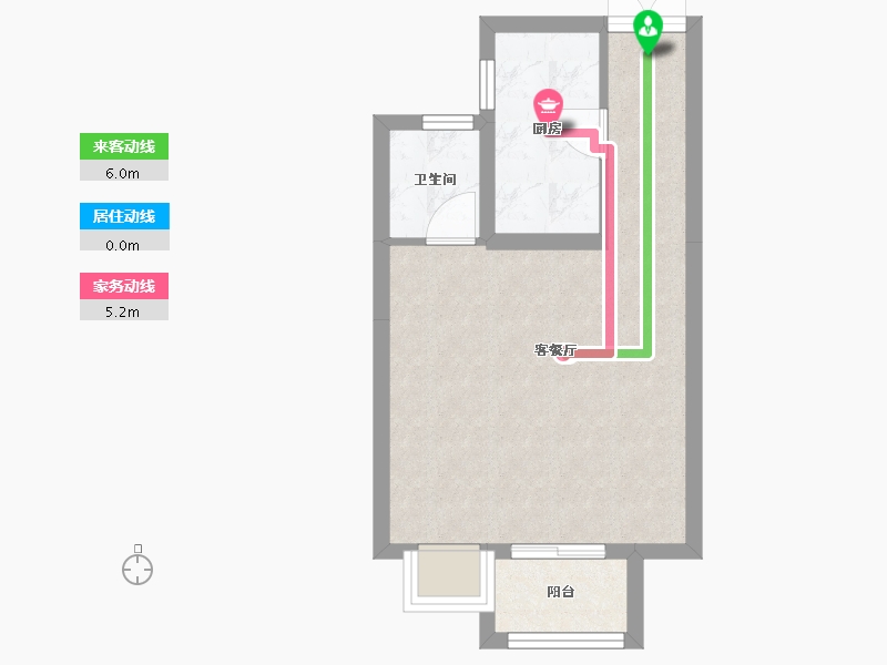 天津-天津市-金地新城大境,艺馨佳苑1号楼建面56m²-37.79-户型库-动静线