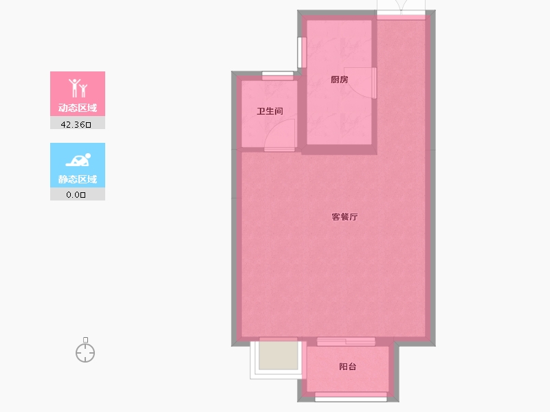 天津-天津市-金地新城大境,艺馨佳苑1号楼建面56m²-37.79-户型库-动静分区