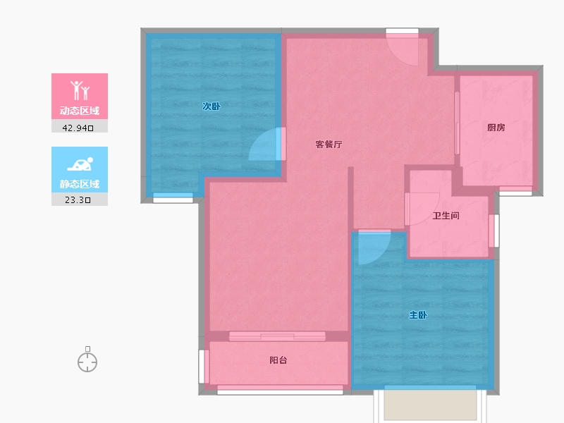 天津-天津市-天宝福苑2号楼,3号楼,4号楼,5号楼,8号楼,天宝福苑40号楼建面107m-59.21-户型库-动静分区