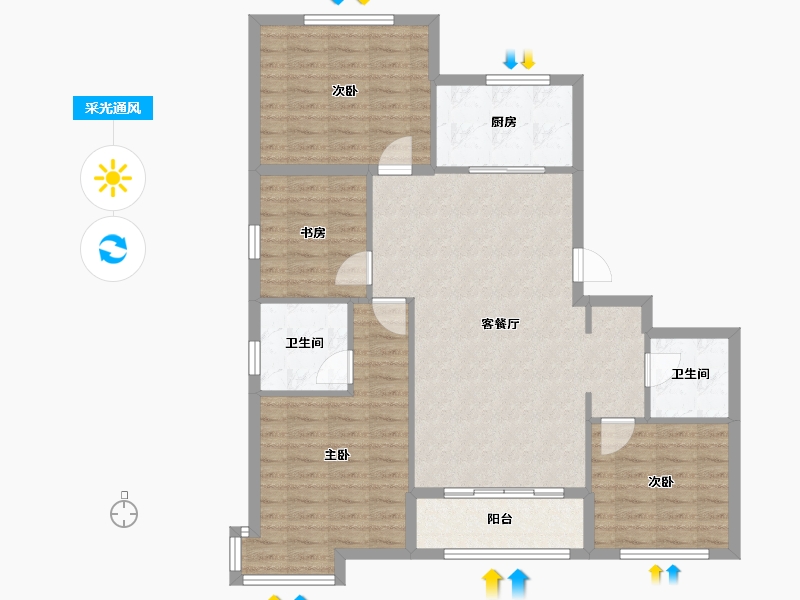 天津-天津市-天宝福苑30号楼,6号楼,天宝福苑11号楼,天宝福苑15号楼,天宝福苑21号楼,-101.90-户型库-采光通风