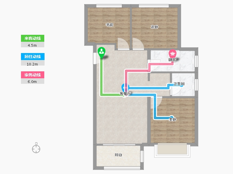 天津-天津市-新城悦隽首府悦隽首府8号楼,悦隽首府17号楼,悦隽首府24号楼,悦隽首府1号楼建面-76.80-户型库-动静线