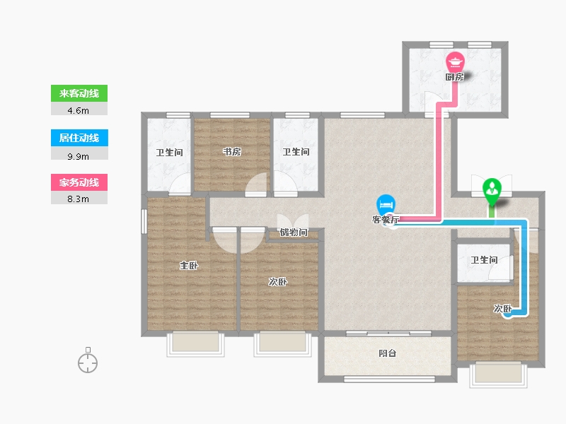 天津-天津市-新城悦隽首府悦隽首府16号楼,建面180m²-144.01-户型库-动静线