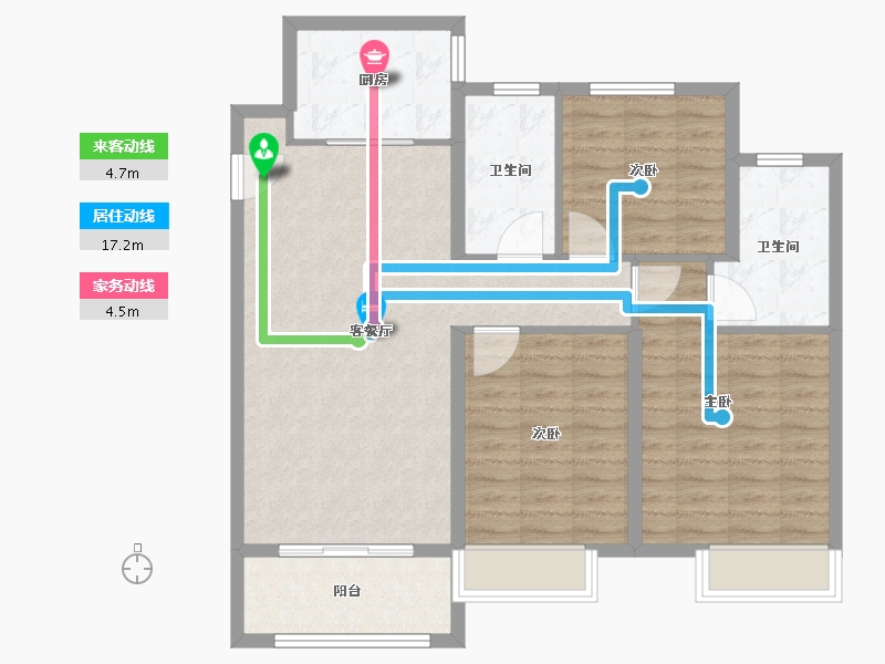 天津-天津市-津侨国际小镇津桥国际小镇3号楼,津桥国际小镇4号楼,津桥国际小镇5号楼,津桥国际小镇7-92.00-户型库-动静线