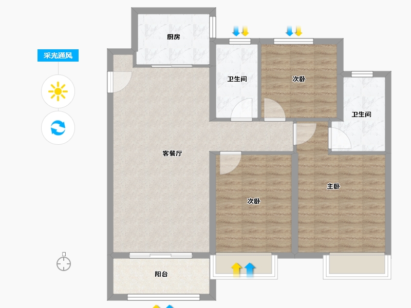 天津-天津市-津侨国际小镇津桥国际小镇3号楼,津桥国际小镇4号楼,津桥国际小镇5号楼,津桥国际小镇7-92.00-户型库-采光通风