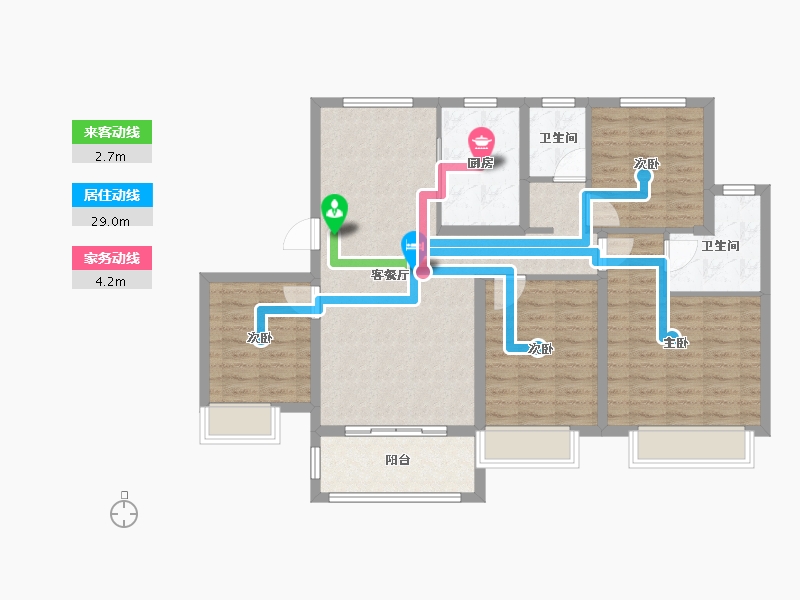 天津-天津市-津侨国际小镇津桥国际小镇1号楼,津桥国际小镇2号楼,津桥国际小镇3号楼,津桥国际小镇6-103.20-户型库-动静线