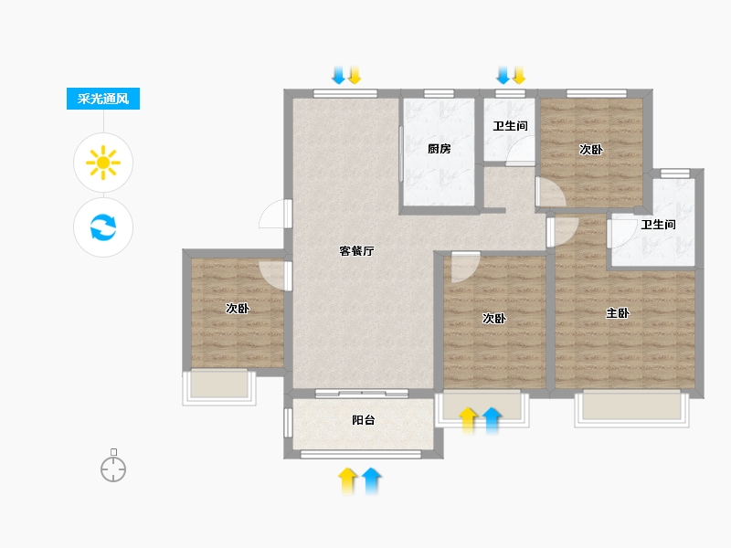 天津-天津市-津侨国际小镇津桥国际小镇1号楼,津桥国际小镇2号楼,津桥国际小镇3号楼,津桥国际小镇6-103.20-户型库-采光通风