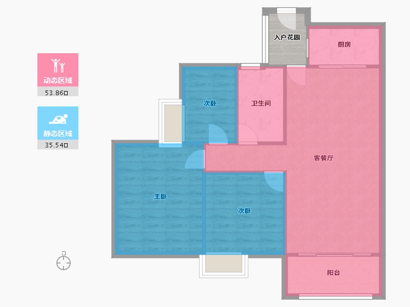 福建省-厦门市-国贸金沙湾6号楼107m²-85.60-户型库-动静分区