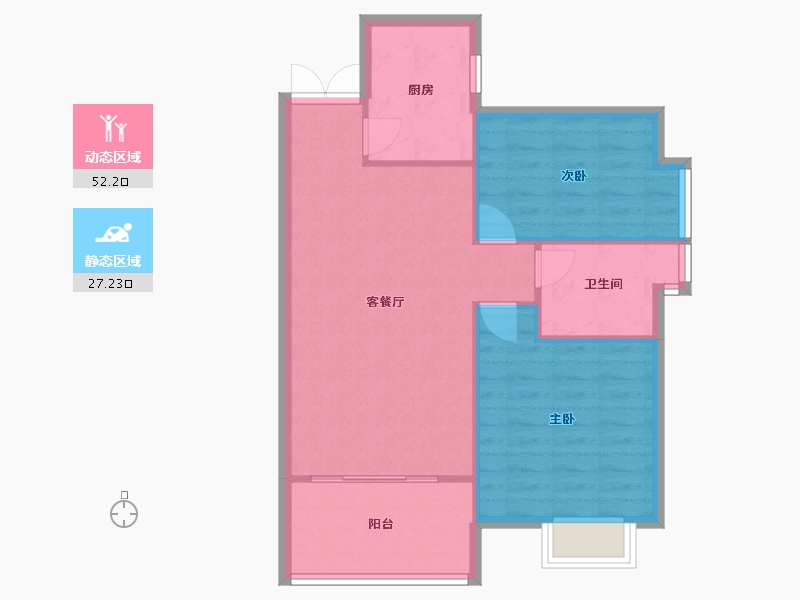 福建省-厦门市-金帝中洲滨海城43号楼91m²-72.79-户型库-动静分区