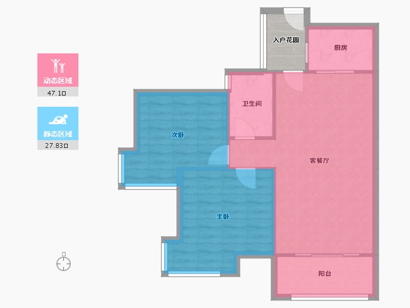 福建省-厦门市-国贸金沙湾6号楼90m²-71.81-户型库-动静分区