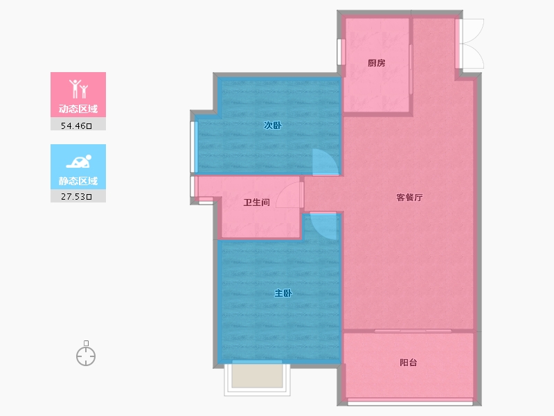 福建省-厦门市-金帝中洲滨海城43号楼94m²-75.19-户型库-动静分区