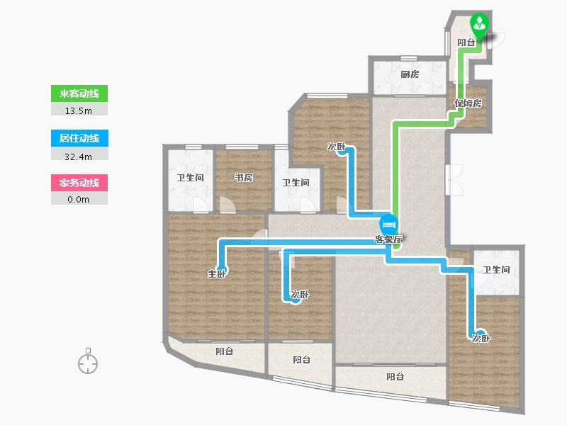 福建省-厦门市-金都海尚国际4号楼244m²-195.20-户型库-动静线