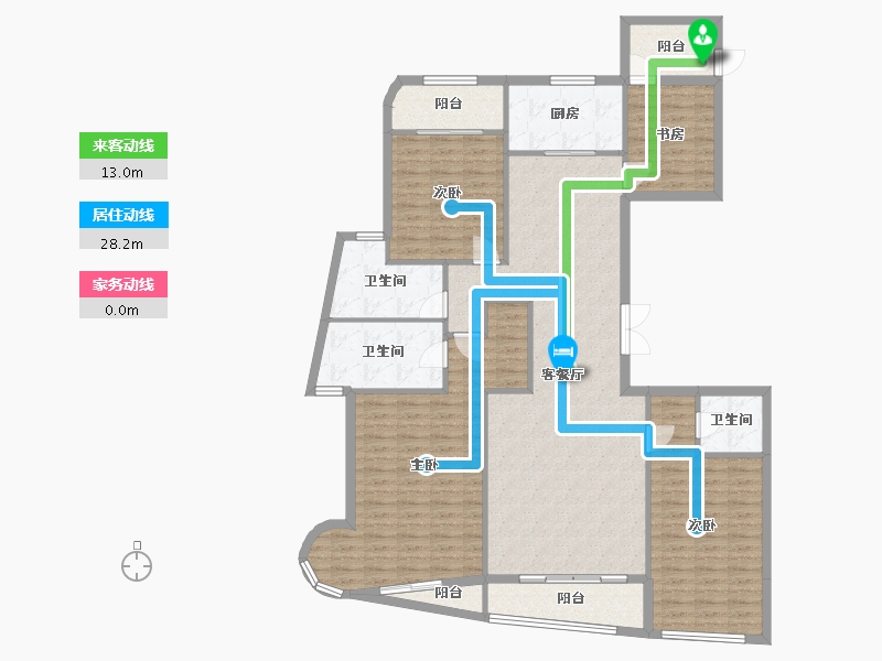 福建省-厦门市-金都海尚国际4号楼210m²-158.29-户型库-动静线