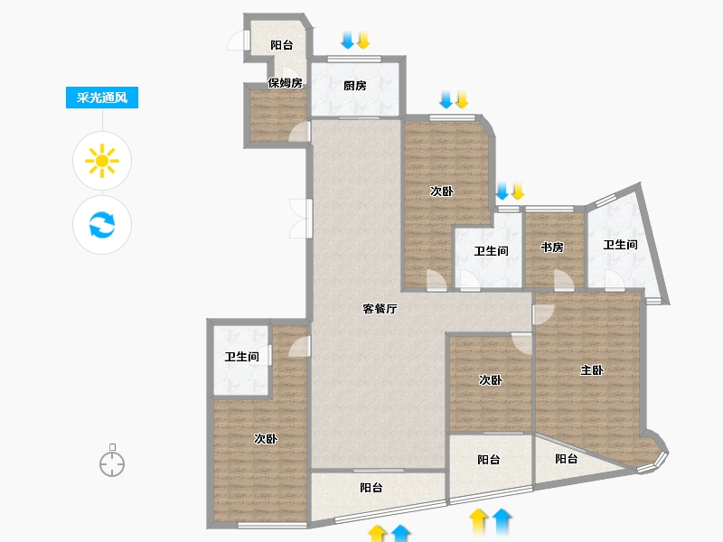 福建省-厦门市-金都海尚国际4号楼251m²-200.79-户型库-采光通风