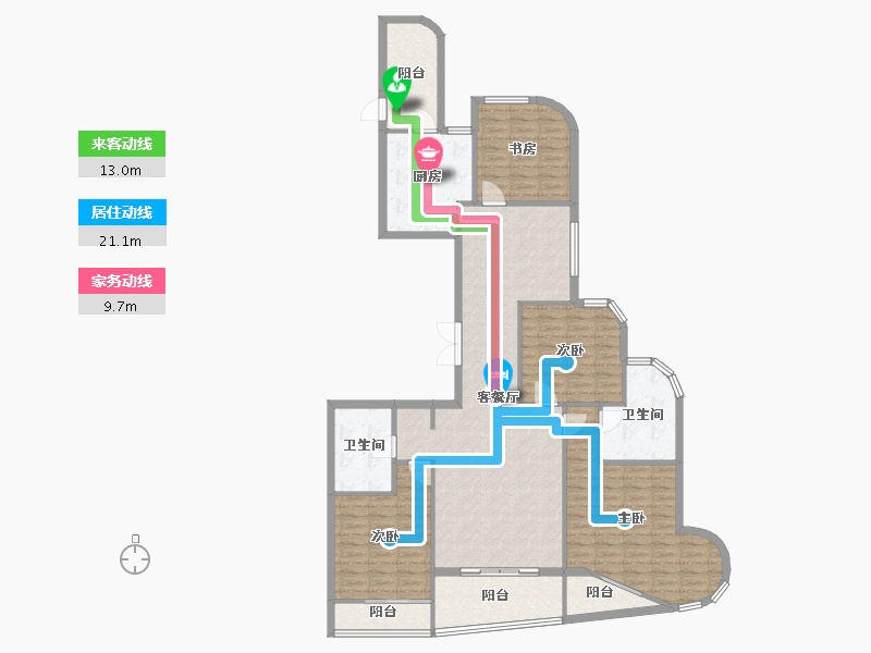 福建省-厦门市-金都海尚国际4号楼187m²-145.57-户型库-动静线