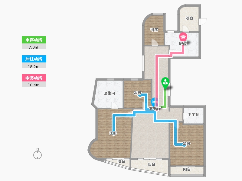 福建省-厦门市-金都海尚国际4号楼200m²-147.15-户型库-动静线