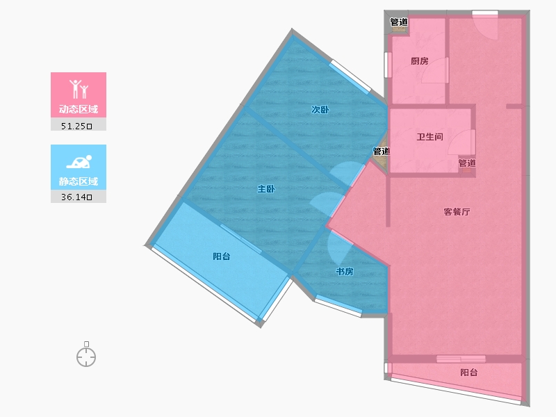 福建省-厦门市-金都海尚国际5号楼113m²-79.11-户型库-动静分区